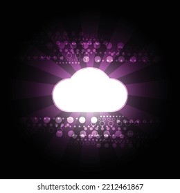 Vector abstract Cloud and sunburst purple visulization background, energy, light technology