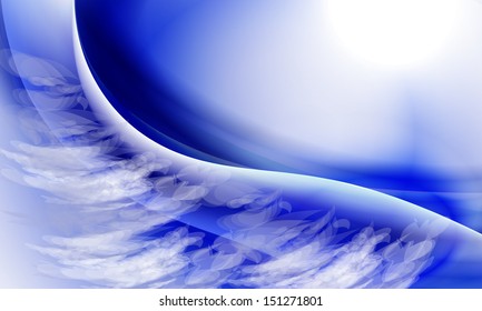 vector abstract clouds and blue background