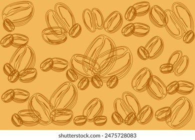 Vector abstracto granos de café rayado fondo marrón claro.