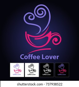 Vector abstract, coffee lover symbol for cafe and restaurant business