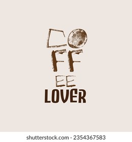 Vektor abstrakte Kaffeeliebhaber Typografie