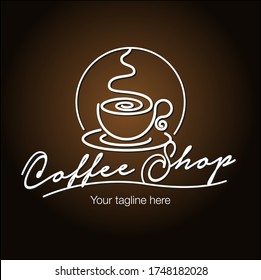 Vector abstract, Coffee shop symbol or logo