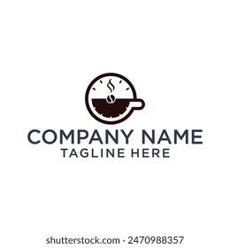 vector abstract coffee and time logo
