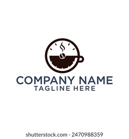 vector abstract coffee and time logo
