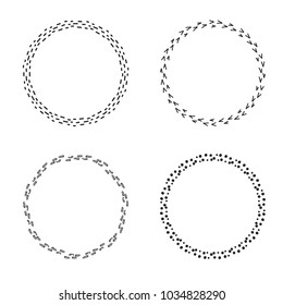 Vector abstract collection, modern hand drawn borders set in black color isolated on white background.