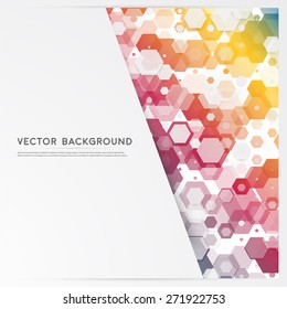 Vector abstract color 3d hexagonal. Background with hexagon element