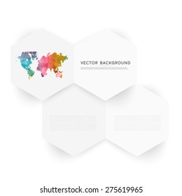 Vector abstract color 3d hexagonal. Background with hexagon element