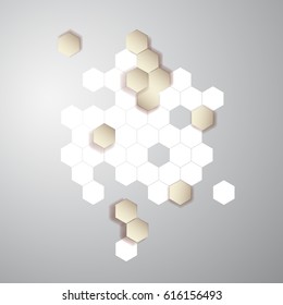 Vector abstract color 3d hexagonal. Honeycombs