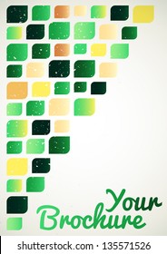 Vector abstract color background with green and yellow shapes