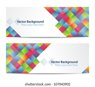 Vector abstract color banners. Color squares