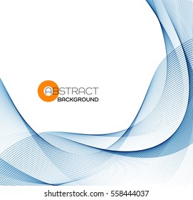 Vector Abstract color blue wave design element. Business or science background