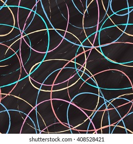 Vector abstract color chalk lines seamless pattern