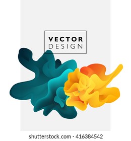 Vector abstract color cloud.  Liquid ink splash. Background for banner, card, poster, web design