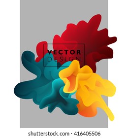 Vector abstract color cloud.  Liquid ink splash. Background for banner, card, poster, web design