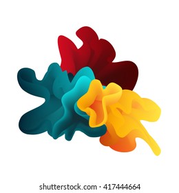 Vector abstract color cloud.  Liquid ink splash. Background for banner, card, poster, web design,