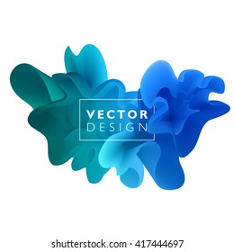 Vector abstract color cloud.  Liquid ink splash. Background for banner, card, poster, web design.