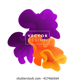 Vector abstract color cloud.  Liquid ink splash. Background for banner, card, poster, web design .