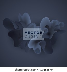 Vector abstract color cloud.  Liquid ink splash. Background for banner, card, poster, web design .