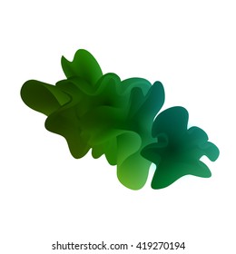Vector abstract color cloud.  Liquid ink splash. Background for banner, card, poster, web design . Green wave shape