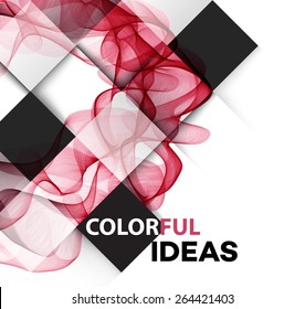 Vector Abstract color curved lines background. Brochure design