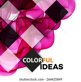 Vector Abstract color curved lines background. Brochure design