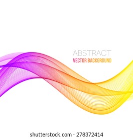 Vector Abstract color curved lines background. Template brochure design