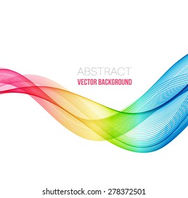 Vector Abstract color curved lines background. Template brochure design