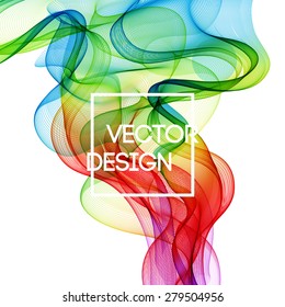 Vector Abstract color curved lines background. Template brochure design