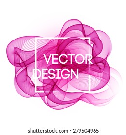 Vector Abstract color curved lines background. Template brochure design