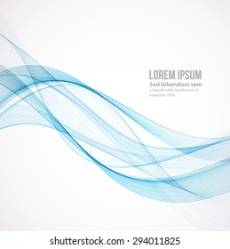 Vector Abstract color curved lines background. Template brochure design. Smoke lines.