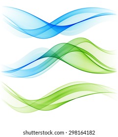 Fondo curvado de las líneas de color abstracto del vector. Diseño del folleto de plantillas. Conjunto de líneas de humo