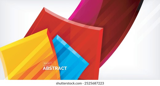 Vektorabstrakte geometrische Farbformen. Illustration für Tapete, Banner, Hintergrund, Karte, Buchillustration, Landing Page