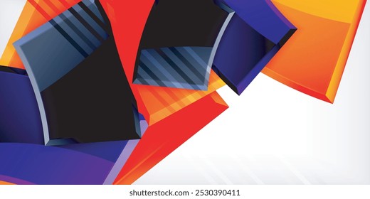Vector abstract color geometric shapes. Illustration For Wallpaper, Banner, Background, Card, Book Illustration, landing page