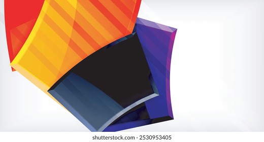 Vektorabstrakte geometrische Farbformen. Illustration für Tapete, Banner, Hintergrund, Karte, Buchillustration, Landing Page