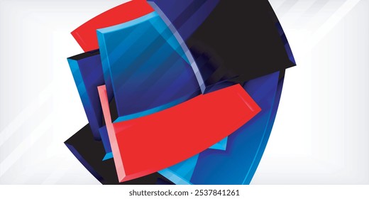 Vektorabstrakte geometrische Farbformen. Illustration für Tapete, Banner, Hintergrund, Karte, Buchillustration, Landing Page