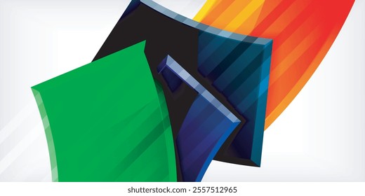 Vector abstract color geometric shapes. Illustration For Wallpaper, Banner, Background, Card, Book Illustration, landing page