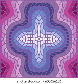 Vector abstract color grid pattern. Stained glass background