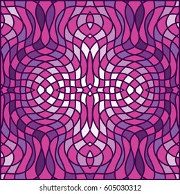 Vector abstract color grid pattern. Stained glass background
