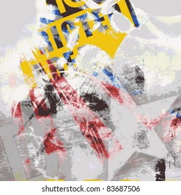 Vector abstract color grunge background, yellow and red color