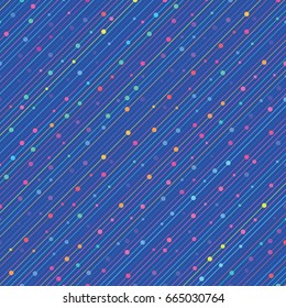 Vector abstract color line dot pattern. Geometric background