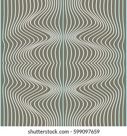 Vector abstract color lines pattern. Waves background with distortion effect. Optical illusion.
