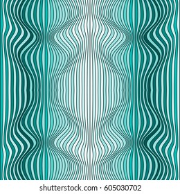 Vector abstract color lines pattern. Waves backgrounds with distortion effect. Optical illusion.