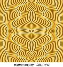 Vector abstract color lines pattern. Waves background with distortion effect. Optical illusion.