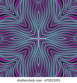 Vector abstract color lines pattern. Waves background with distortion effect. Optical illusion.