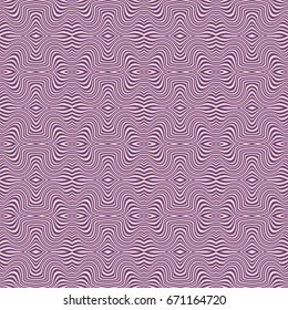 Vector abstract color lines pattern. Waves background with distortion effect. Optical illusion.