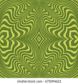 Vector abstract color lines pattern. Waves background with distortion effect. Optical illusion.