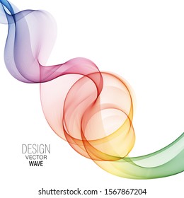 Vector abstract color multicolored waves, design element.