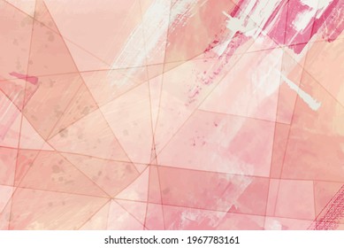 Vector abstract color paint pink background. Hand drawn abstract paint brush stroke. Watercolor elements.