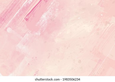 Vector abstract color paint pink background. Hand drawn abstract paint brush stroke. Watercolor elements.