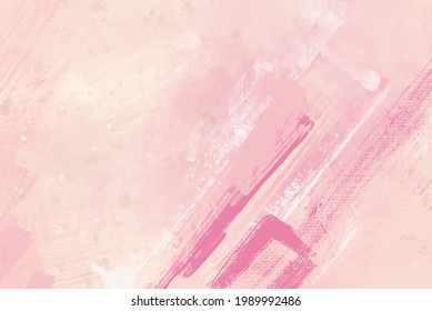 Fondo rosa de pintura de color abstracto vectorial. Razo de pincel abstracto dibujado a mano. Elementos de acuarela.